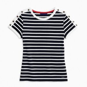 Nautica • Striped Knit Top • Navy & White • Size M